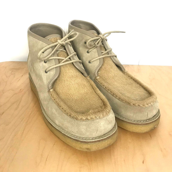 Re/Done 70's Wallabee Crepe Sole Tan Suede with Pony Vamp Bootie SZ 10 - Picture 1 of 6